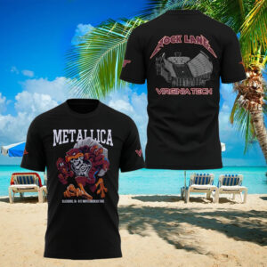 Metallica x Virginia Tech Lane Rocked T Shirt Unique Gifts For Music Lovers